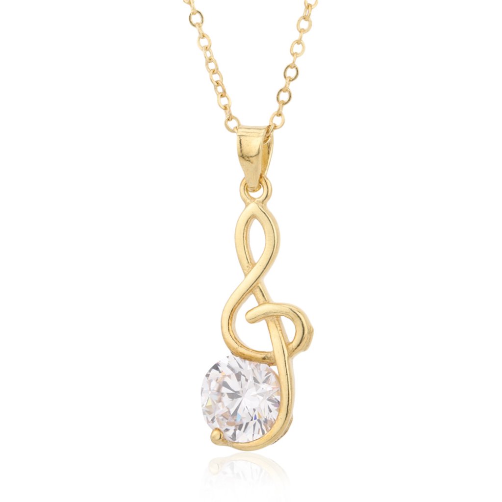 Vanbelle 18k Gold Plated Jewelry Treble Clef Pendant Necklace